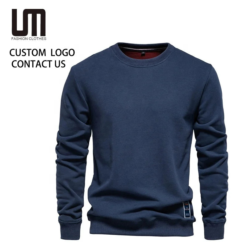 Liu Ming Good Quality Streetwear Mens Clothes Casual Solid Color Cotton Long Sleeve Spring Classic Sweatshirt